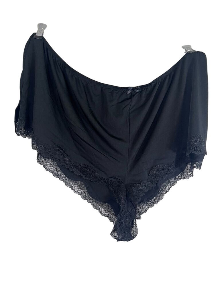 Cacique Intimates Teddy 26 Black Tank Lace Shorts Neutral Sexy Honeymoon Retro