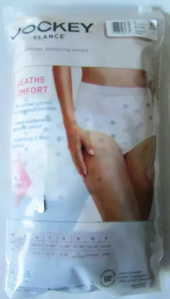 Jockey Elance 100% Cotton Pointelle Breathe Brief Underwear – Women’s Size 8 New