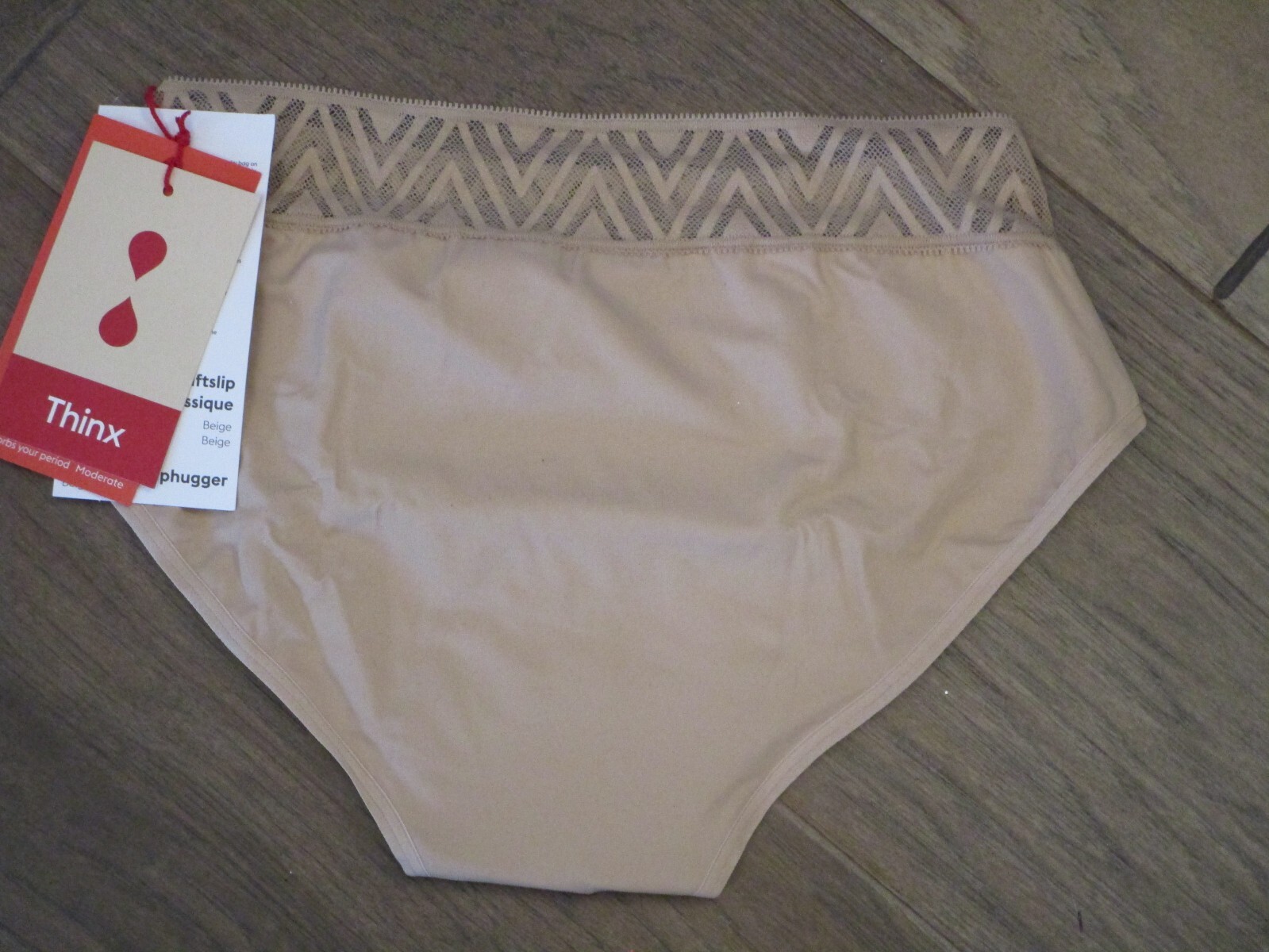 THINX BEIGE HIPHUGGER MODERATE ABSORBENCY PERIOD-PROOF PANTIES SIZE MEDIUM NEW