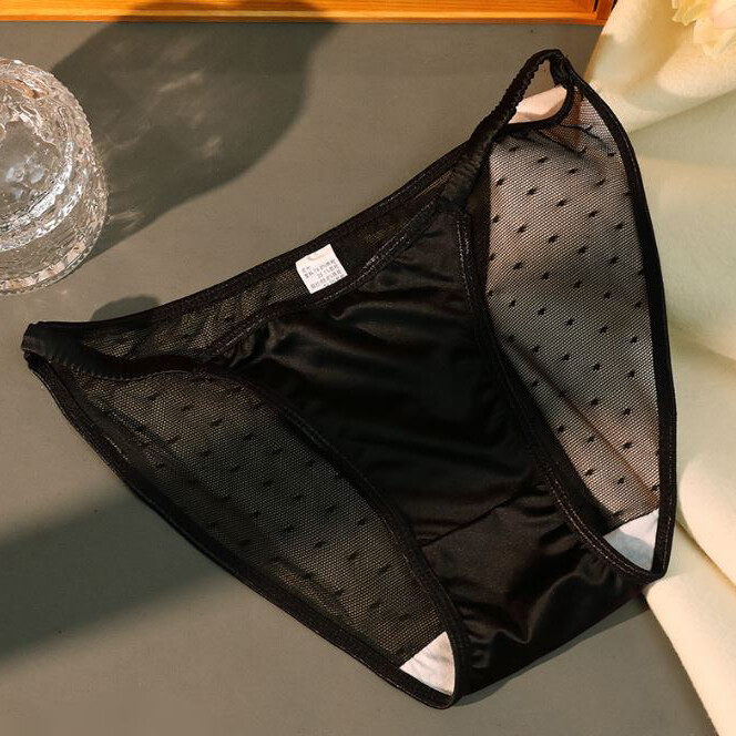 5 Pack Lot Womens Satin Panties String Bikinis Sheer See Through Brief Underwear