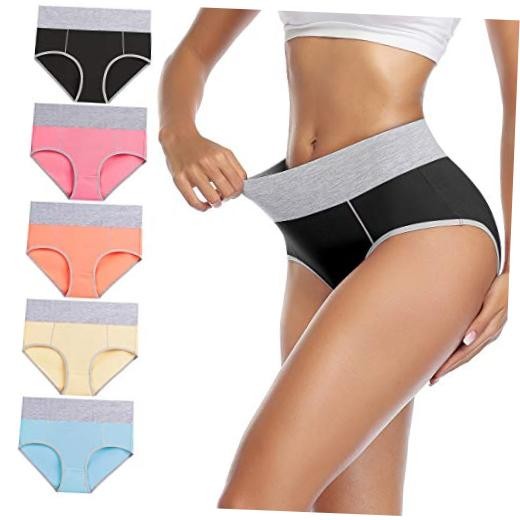 Women’s Cotton Underwear High X-Large Black, Pink, Orange, Yellow, Light Blue