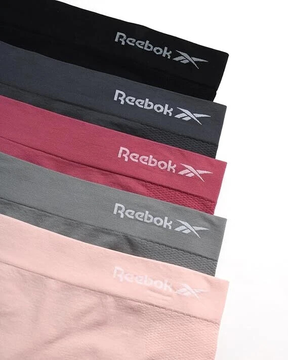Reebok Women’s 5-Pack Seamless Boyshort Size XXL Pink & gray