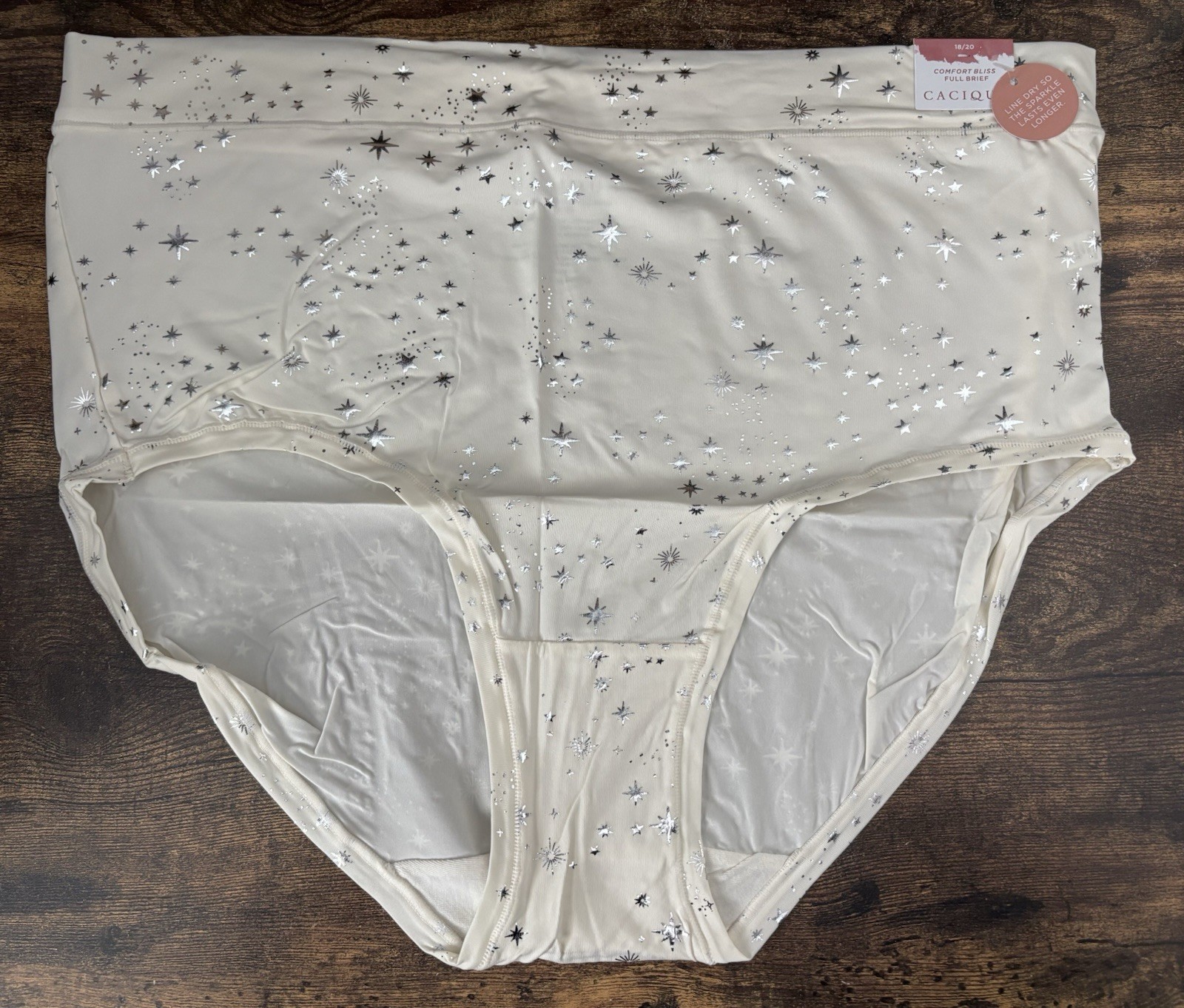Plus Sz 18/20 Lane Bryant Cacique Comfort Bliss Full Brief Panty Cream Silver