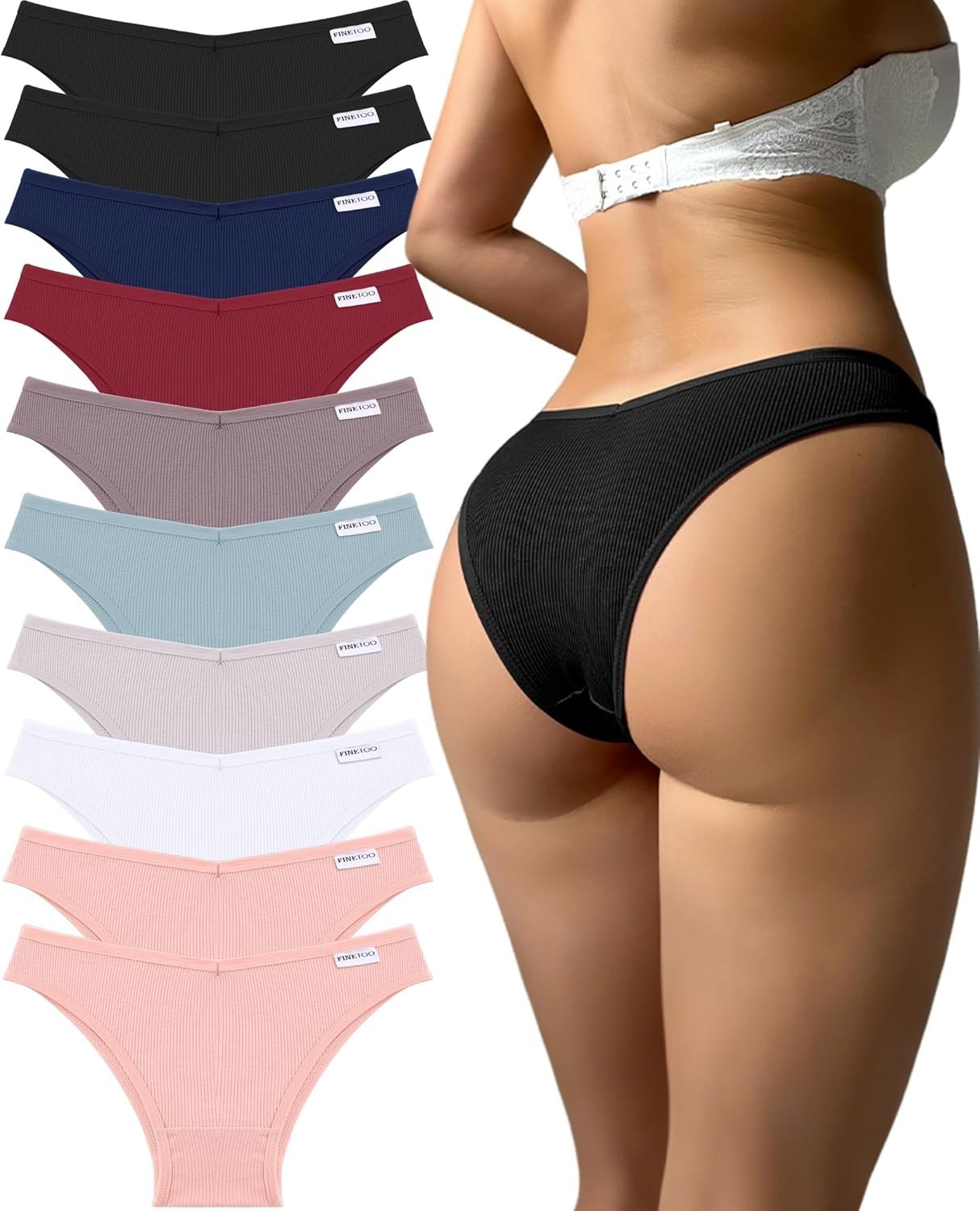 Womens Cotton Underwear Sexy Stretch Bikini Panties Low Rise Hipster Ladies S…