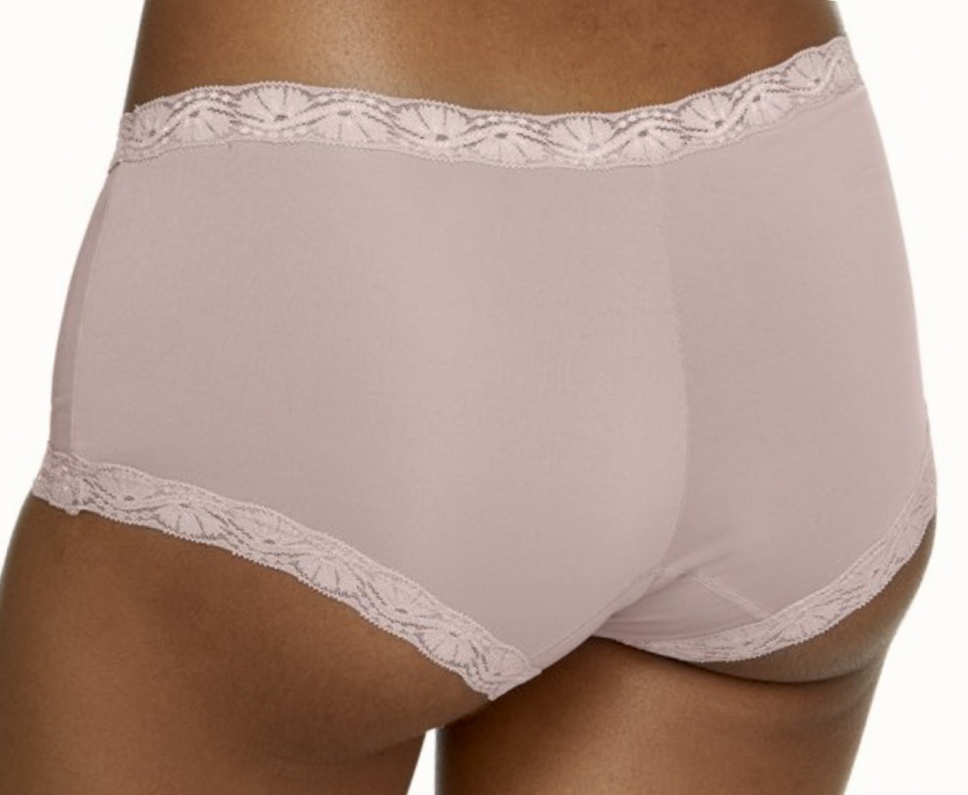 MAIDENFORM Fabulous Fit Classic Lace Trim Gloss Boyshort Panty Womens Sz M L 2XL