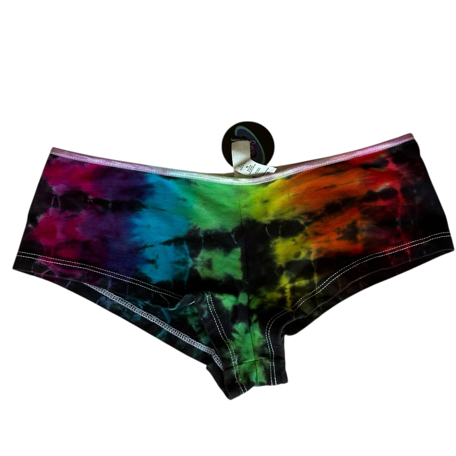 Womens Panties Size Juniors XL Rainbow Tie Dye Handmade Boy Short Underwear NEW
