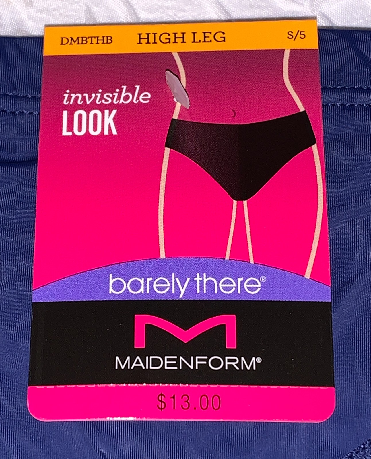 MAIDENFORM Barely There Navy Eclipse Invisible High Leg Panty Women S M L XL 2XL