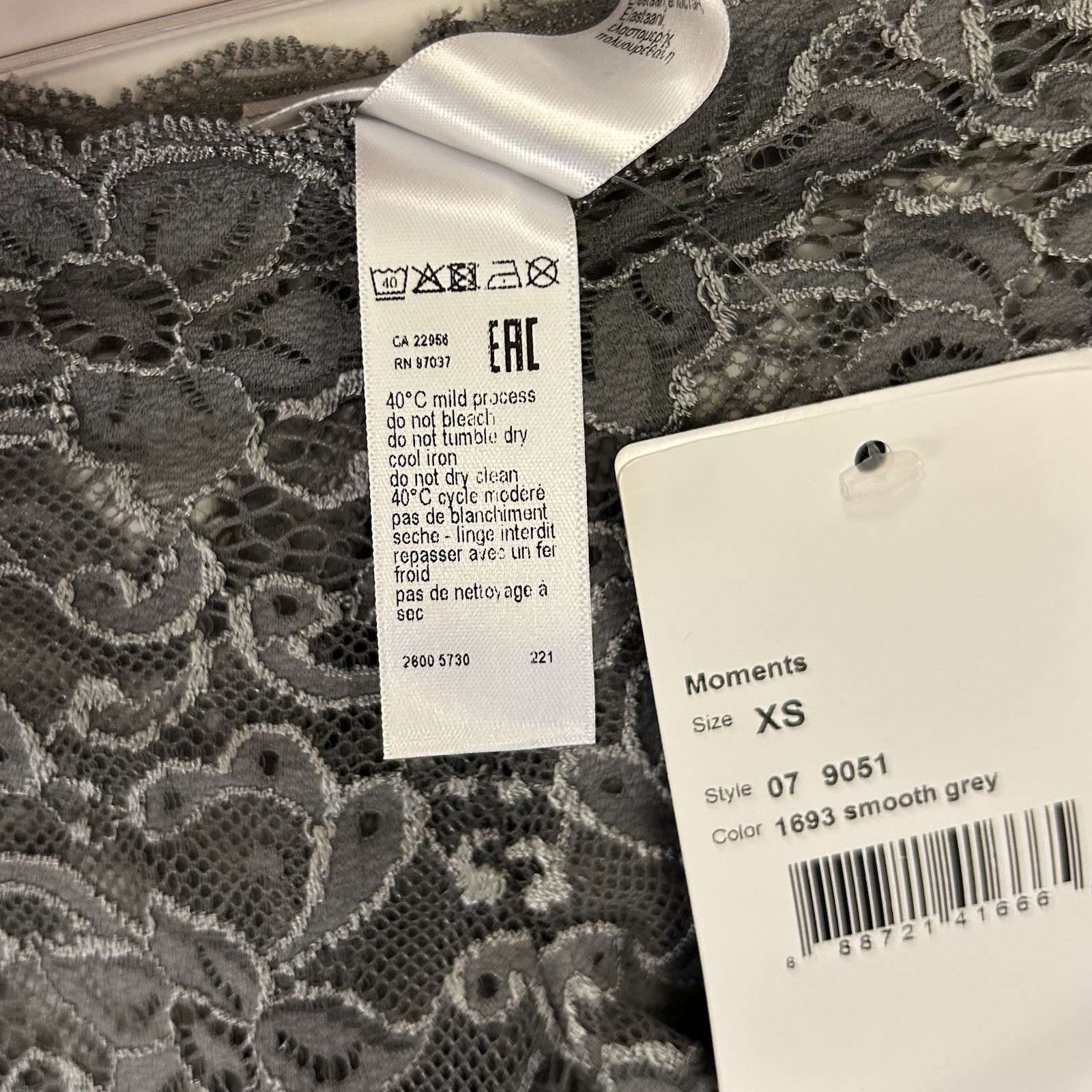 Hanro Women’s Luxury Moments Lace Boyleg Panties Smooth Gray Size XS – NWT
