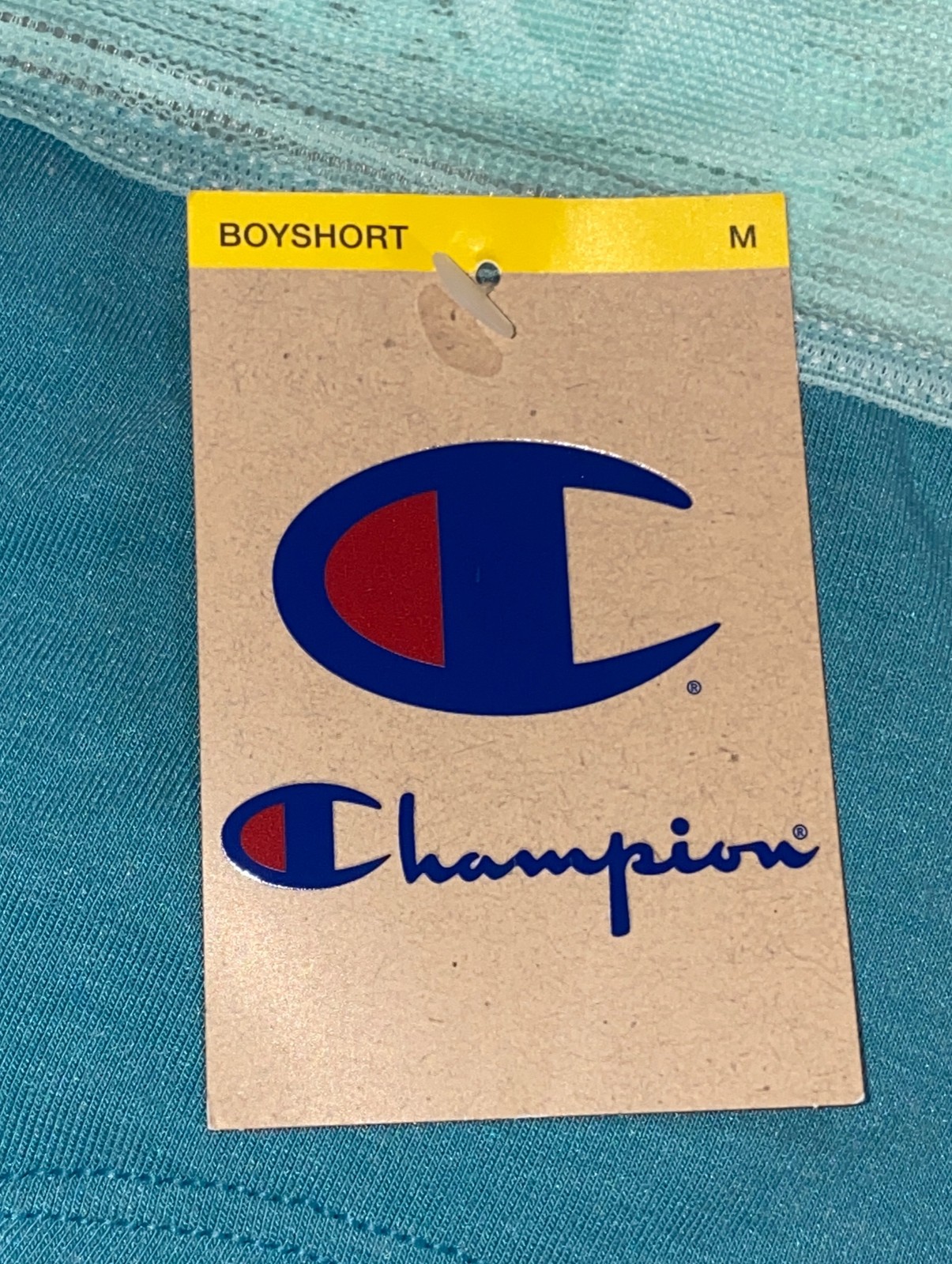 CHAMPION Wide Lace Logo Waistband Jade Green Girl BoyShort Panty Womens M L 2XL