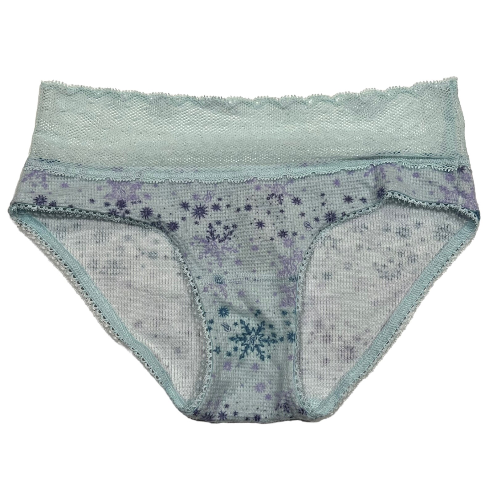 NWT VICTORIA’S SECRET Hiphugger Hipster Pantie Sz XS-L Bule Snowflakes Lace