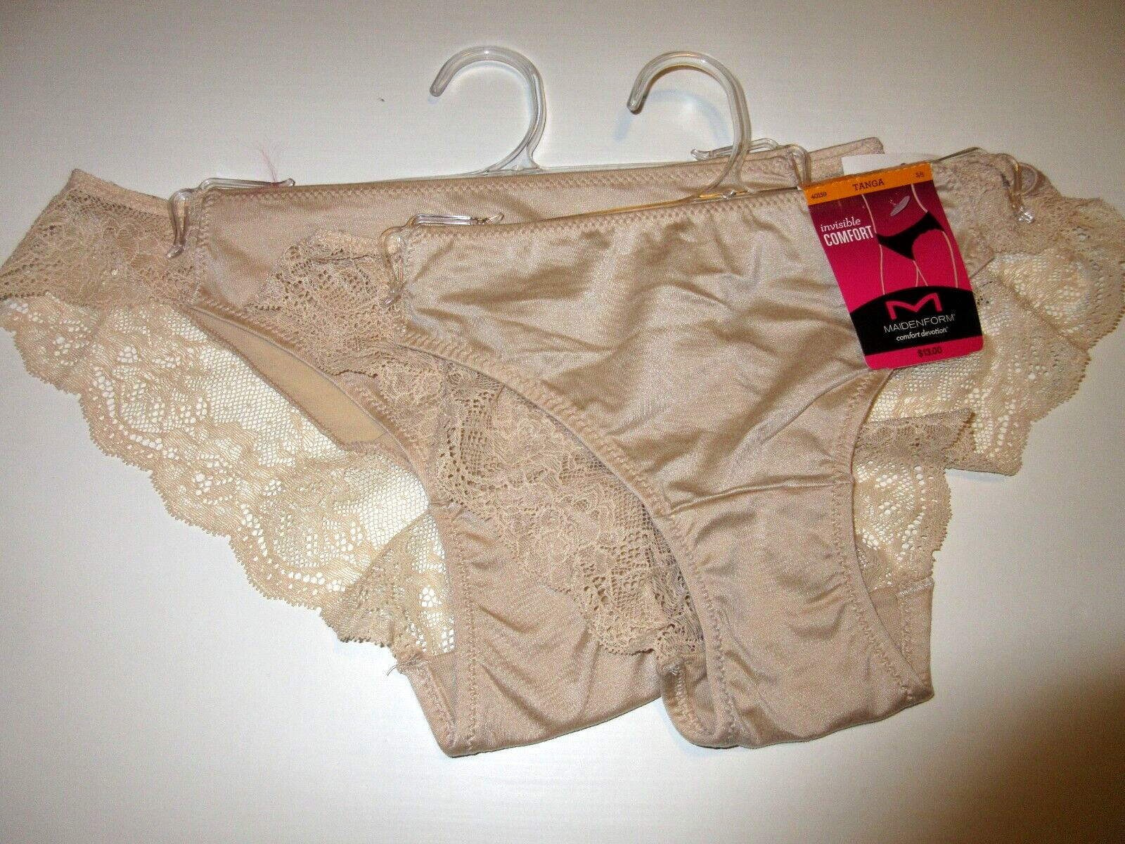 Maidenform 3-Pairs TANGA Comfort Devotion Lace Back Underwear nylon 40159 ~ 5/S
