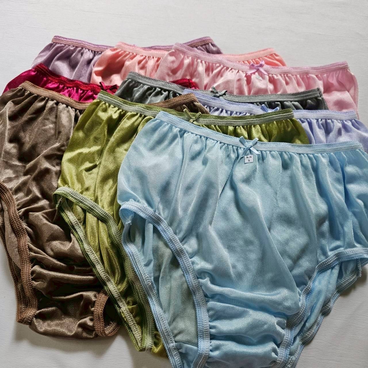 10pcs Underwear Women Nylon Panties Silky Light Soft Briefs High Waist 24″-28″ S