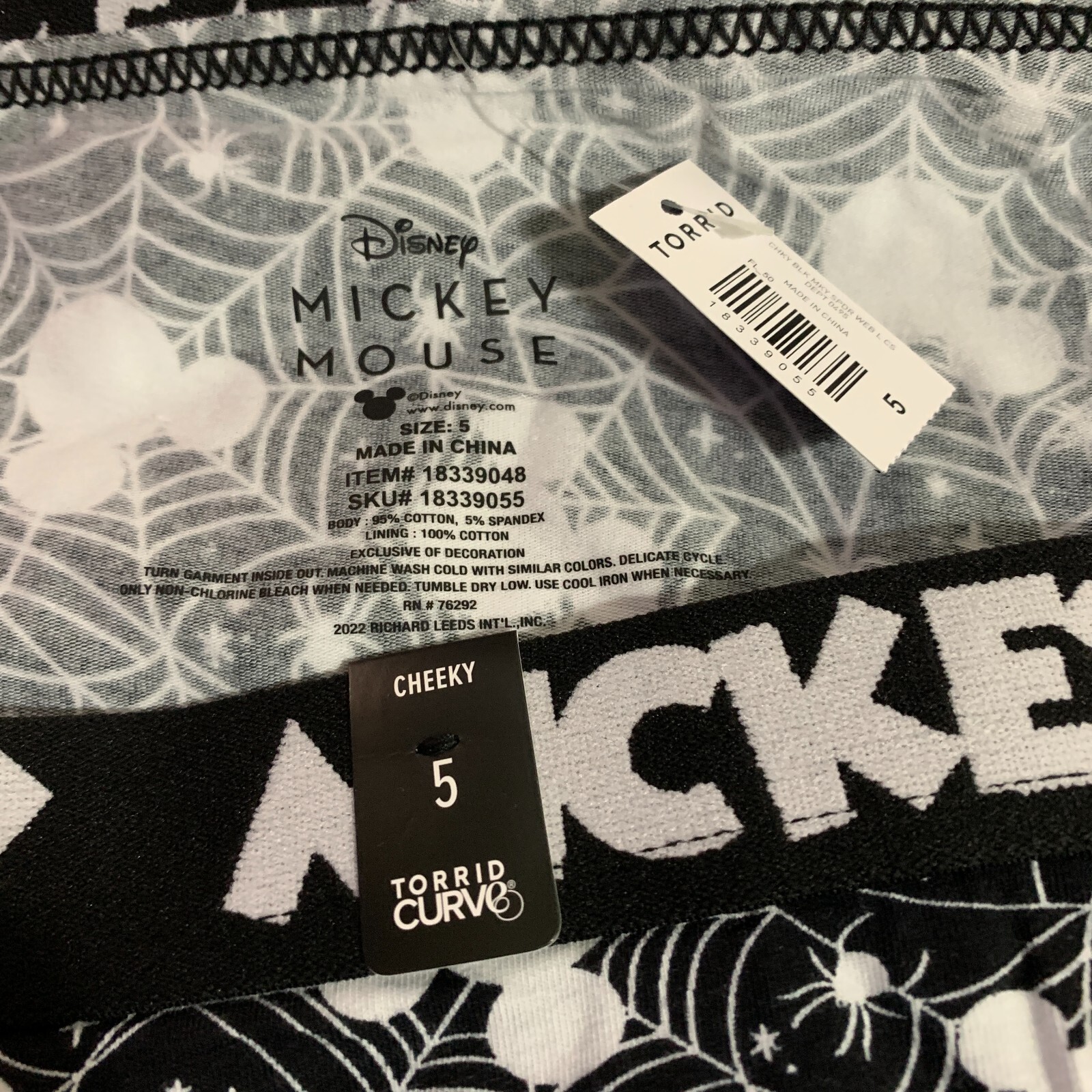 Torrid Cheeky Panties Underwear Halloween Mickey Mouse Spiderweb Plus 5 28