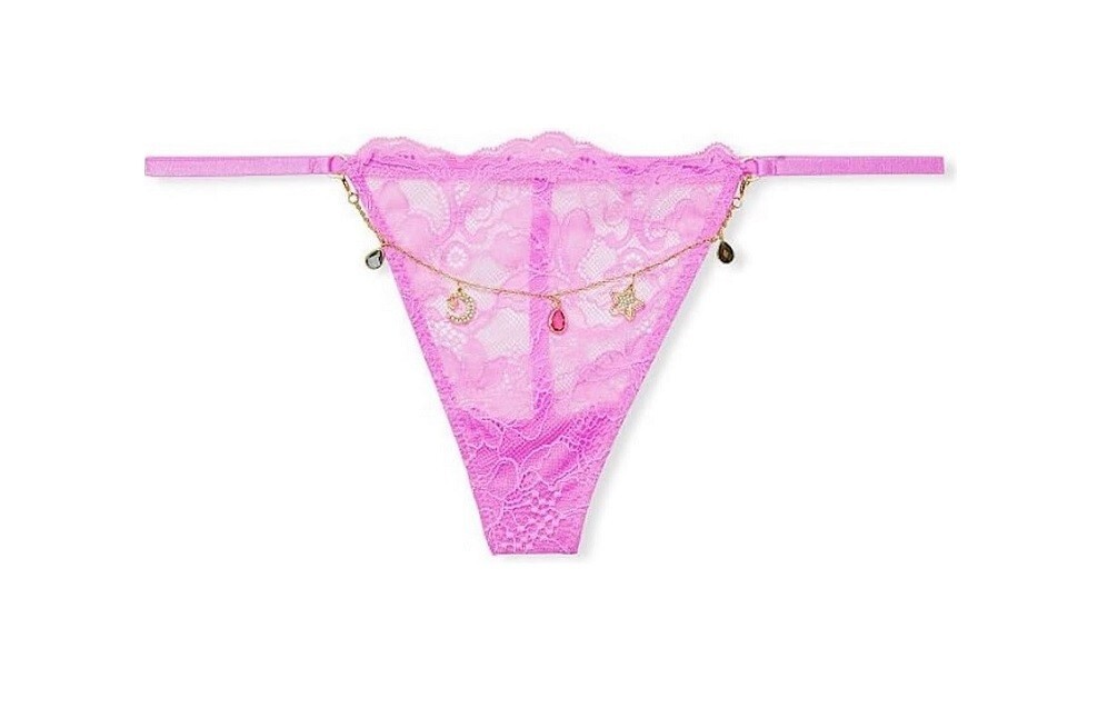 Victoria Secret Very Sexy Charm Chain Bling Lace V-String Panty S M L XL $25