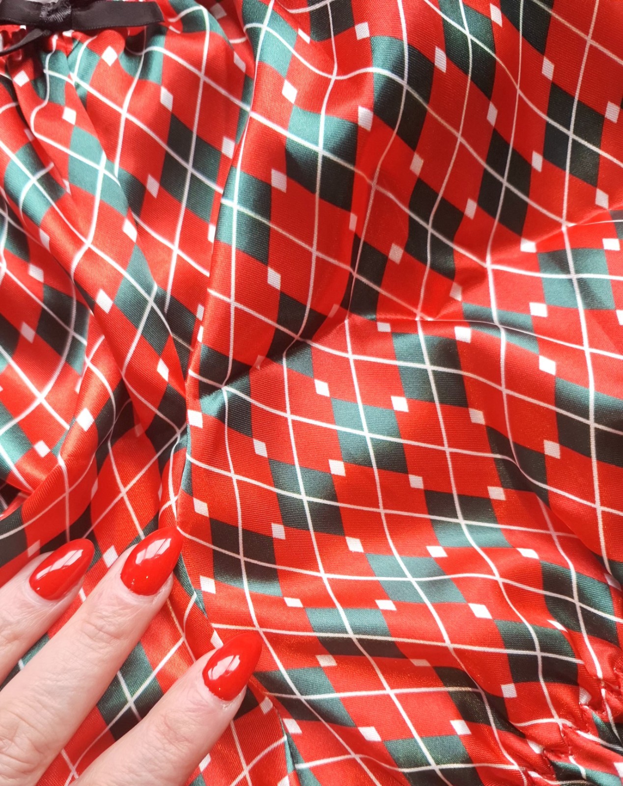 💖 Satin Vintage Style Argyle Plaid Silky French Shorts Knickers Sissy S UK 8
