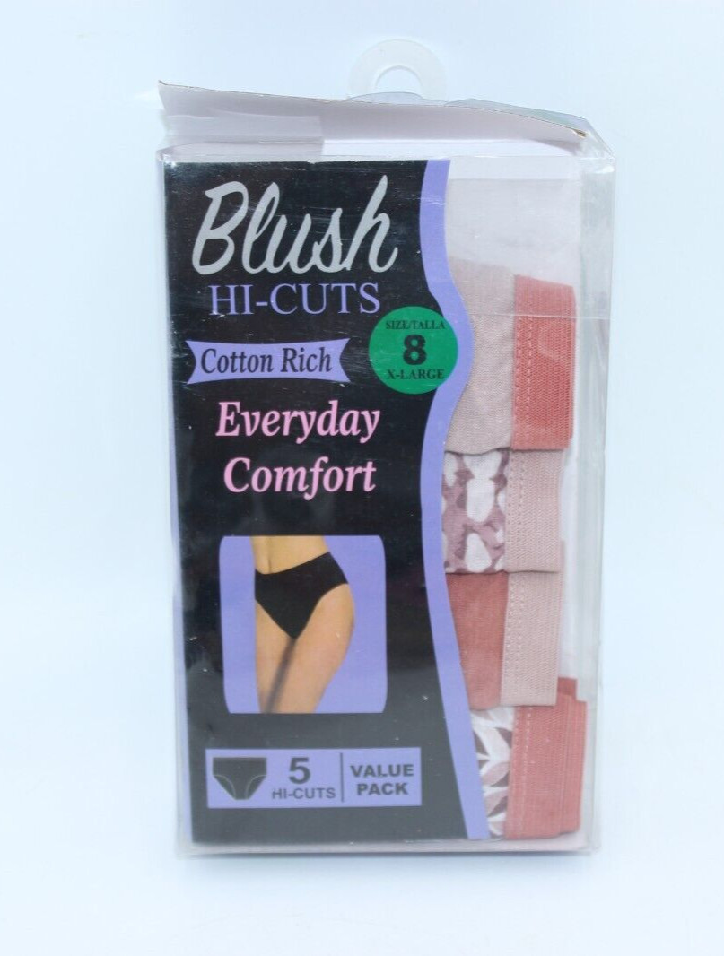 Blush 5-Pack Hi-Cuts Woman’s Underwear Size 8 XL 42-43″ Pink Shades Comfy NEW