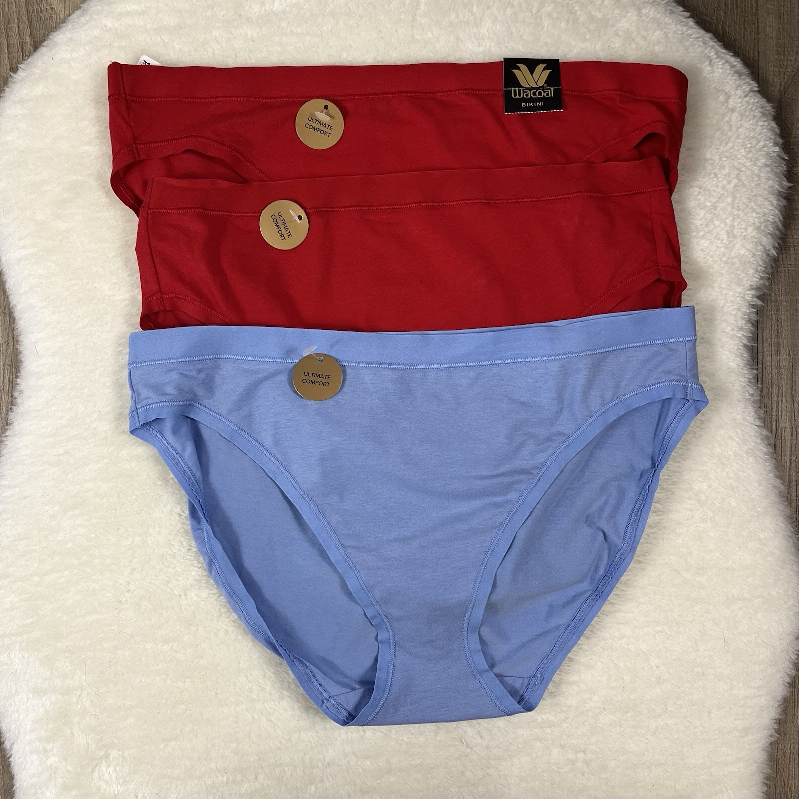 Wacoal understated cotton bikini hi cut brief panties XL 3 Pack