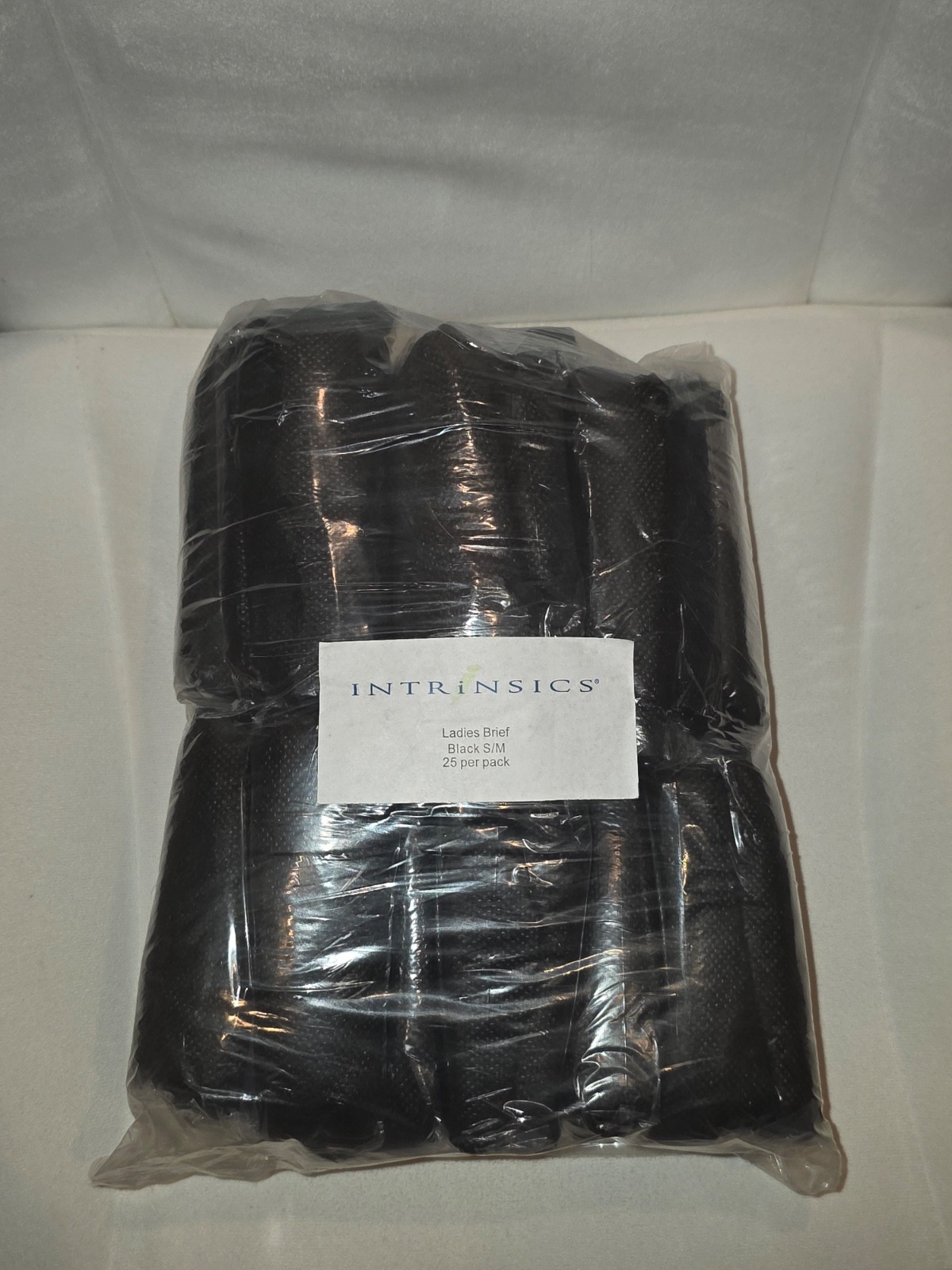 INTRiNSICS Disposable Ladies Brief Black S/M – 25 Pack (Individually Packed)