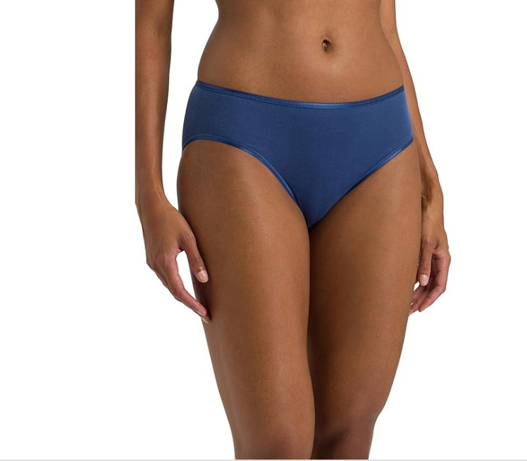Hanro Cotton Seamless High-Cut Full Briefs, True Navy Size XL, NWT