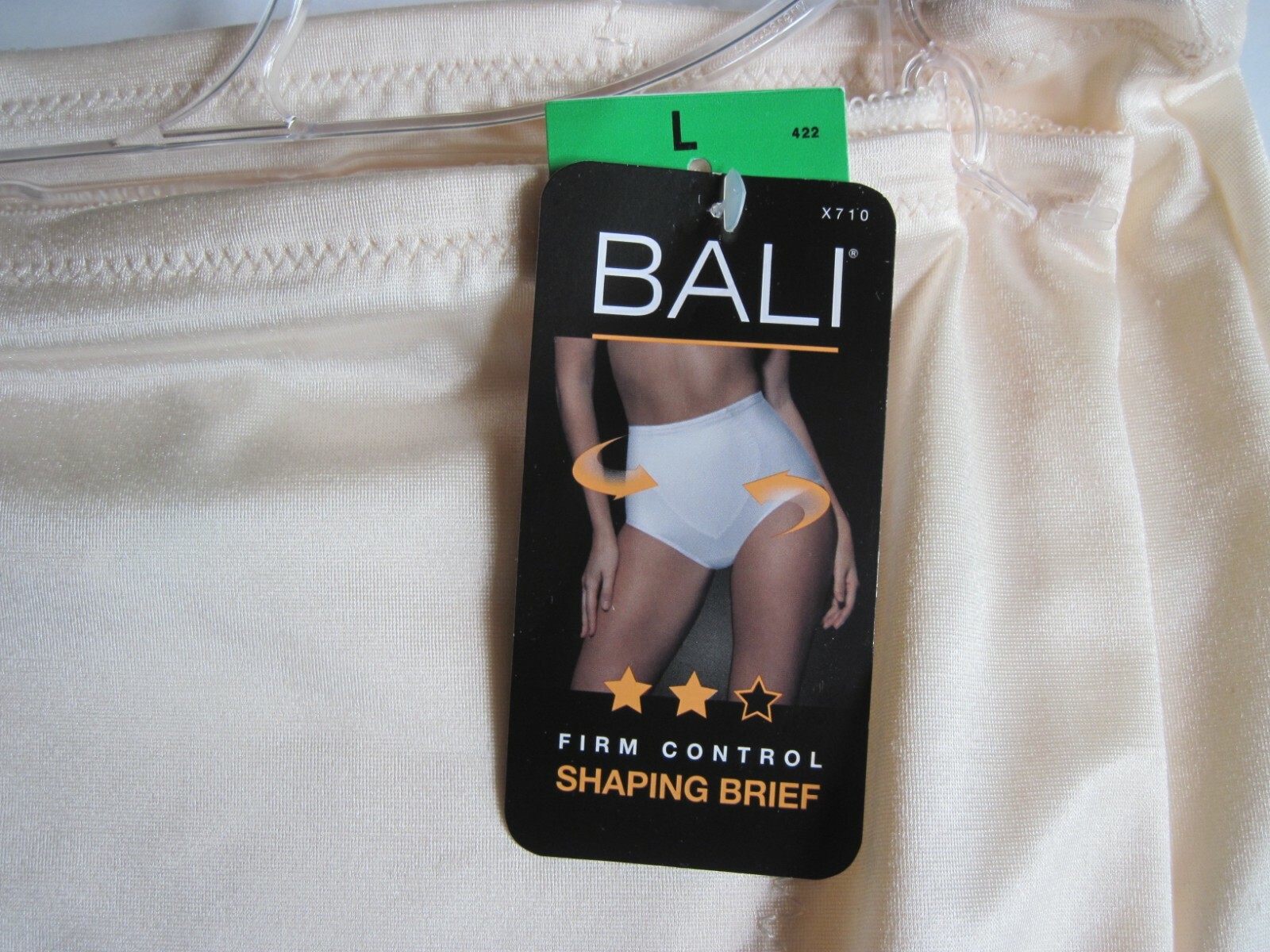 2 Pair Bali Firm Control Shapewear Brief Panties w Tummy Panel X710 Nude 7 Large