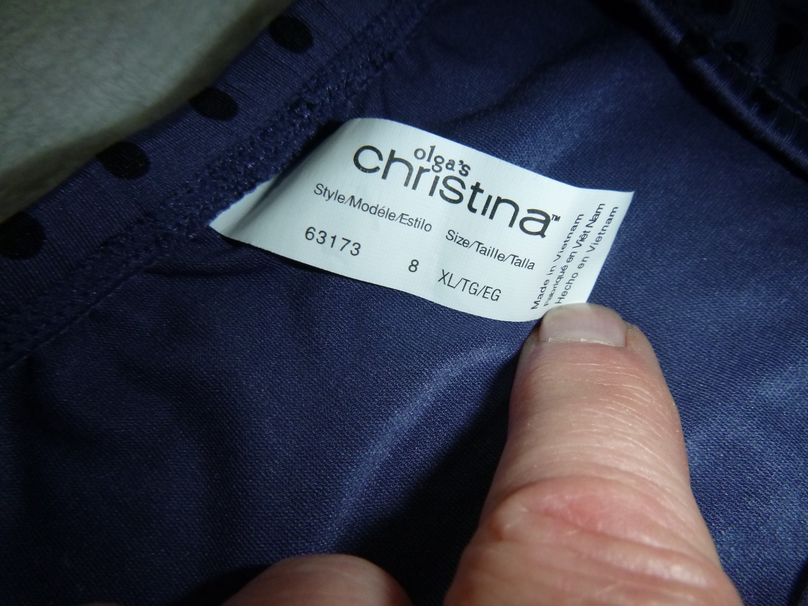 NWT Olga Christina Without A Stitch Brief #63173J Polka Dots Sz 8 / XL