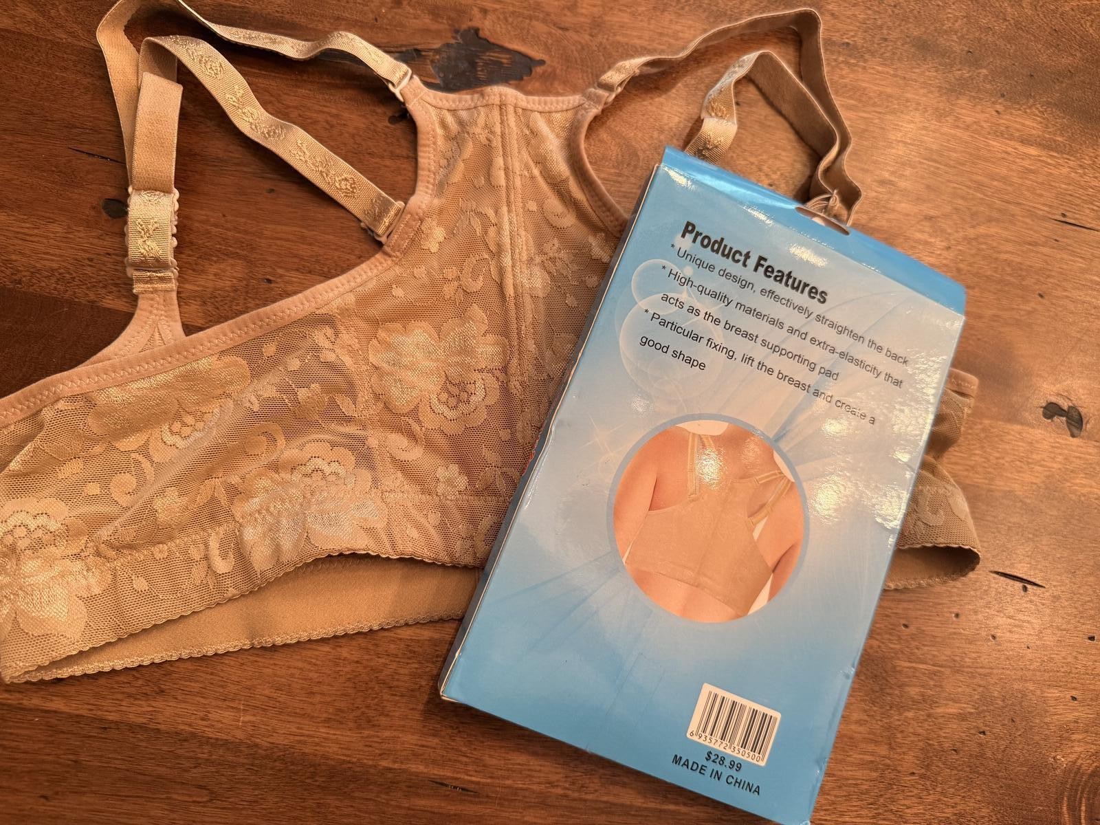 Vintage New Shaper Beige Lace Bra Shapewear Size XL (44-46)