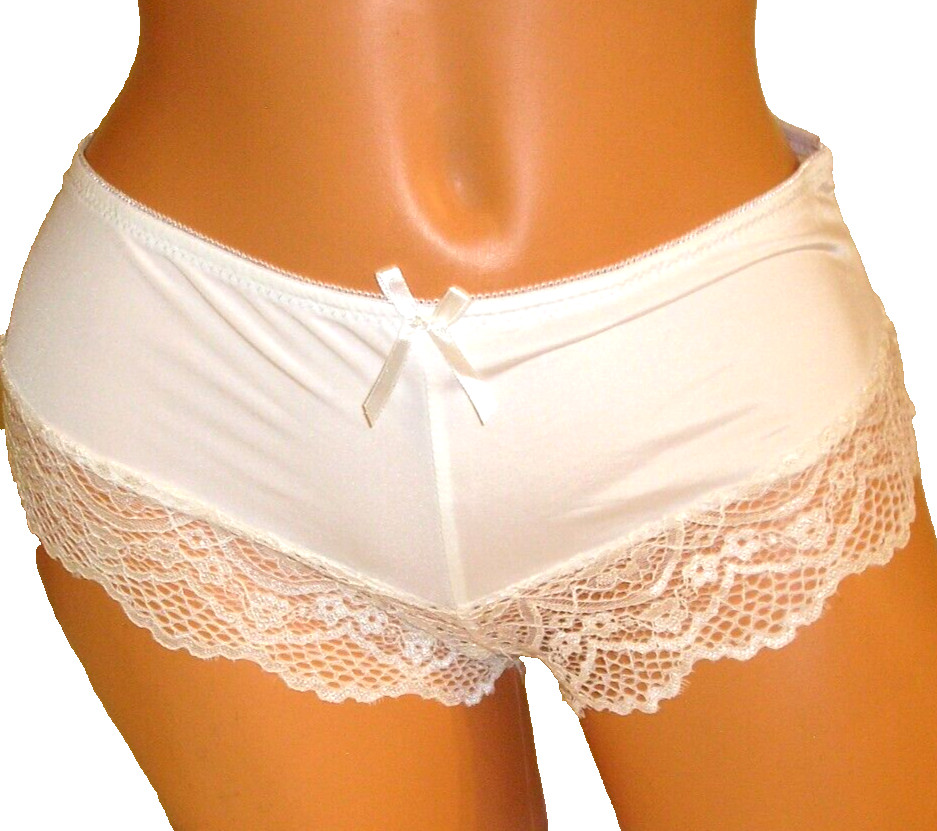 Panties Lingerie White Lace Bottom Boyshorts 1X Adult Gift