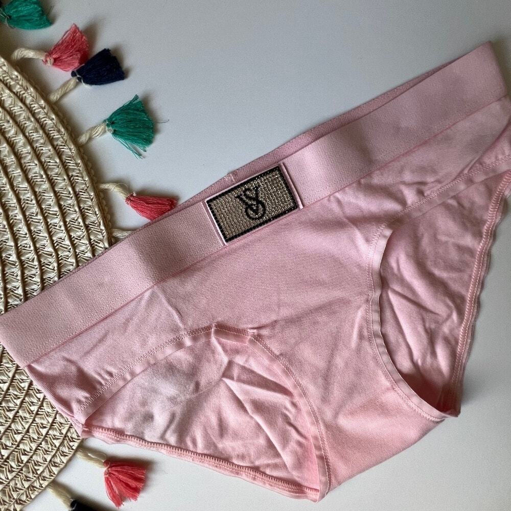 Victoria’s Secret Shine Patch Cotton Hiphugger Panty Pink Blossom M NEW