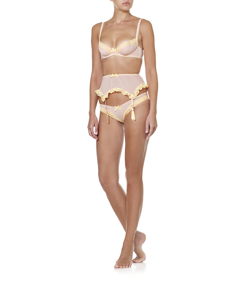 AGENT PROVOCATEUR RARE PEACH/LEMON SIERRA SUSPENDER SIZE 4 LARGE UK 12-14 BNWT