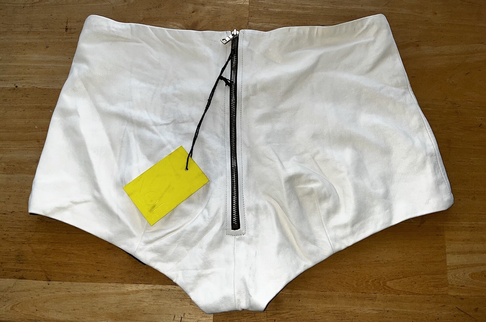 NWT NWD Noe Undergarments Edward Soft Leather Shortie In Cream Ivory Sz 2 /Small