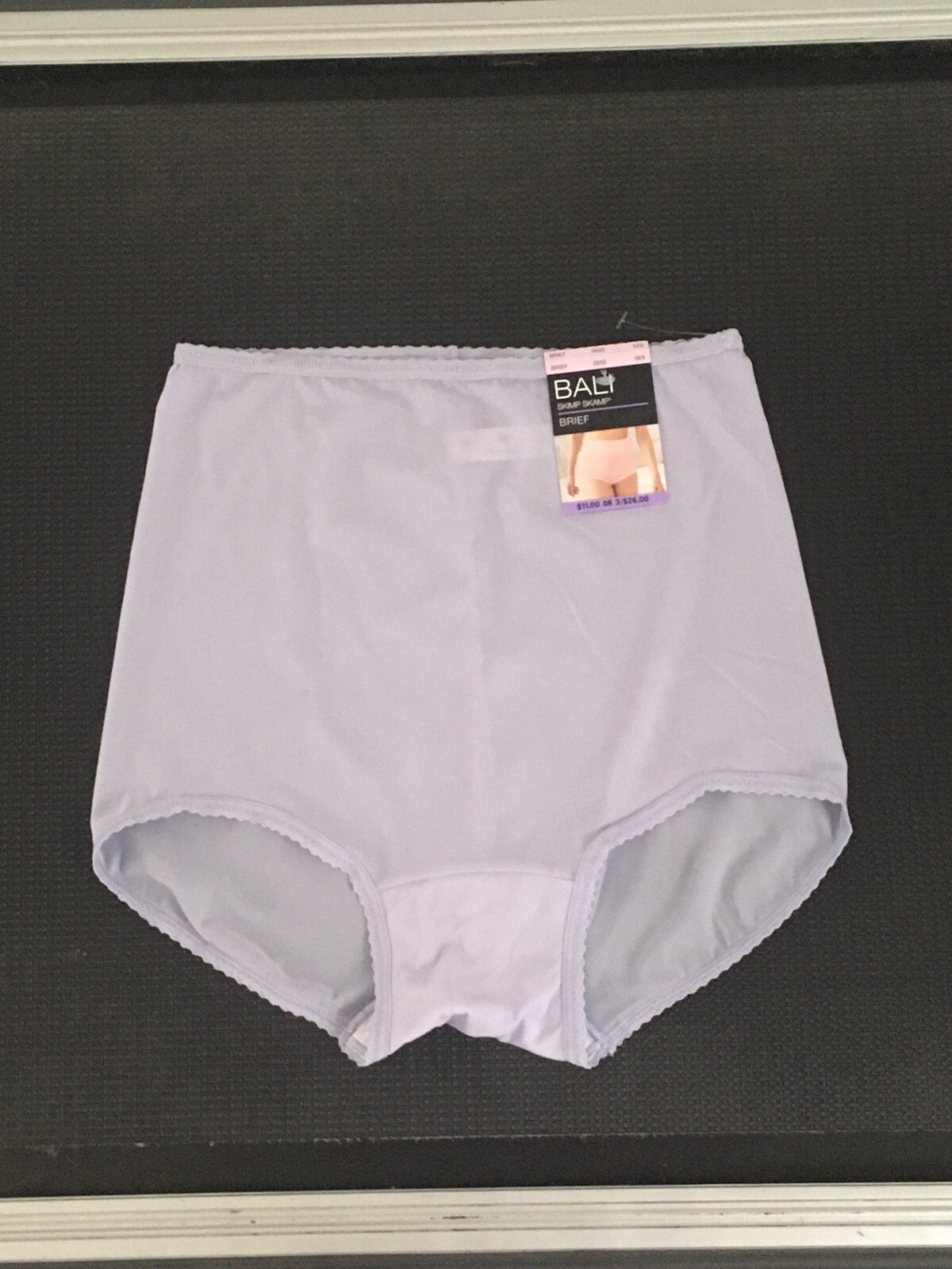 New BALI Skimp Skamp Brief Panty 2633 Silky Nylon Spandex M/6 Lavender Purple