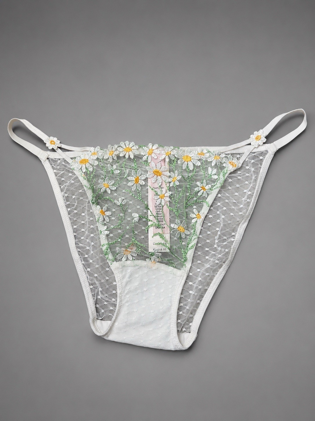 VICTORIA’S SECRET DREAM ANGELS String Bikini Panty VS Flower S White Daisy Mesh