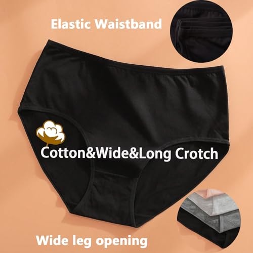 Women’s Cotton Underwear Plus Size XL-5XL X-Large 5 Pack Plus Panties Black