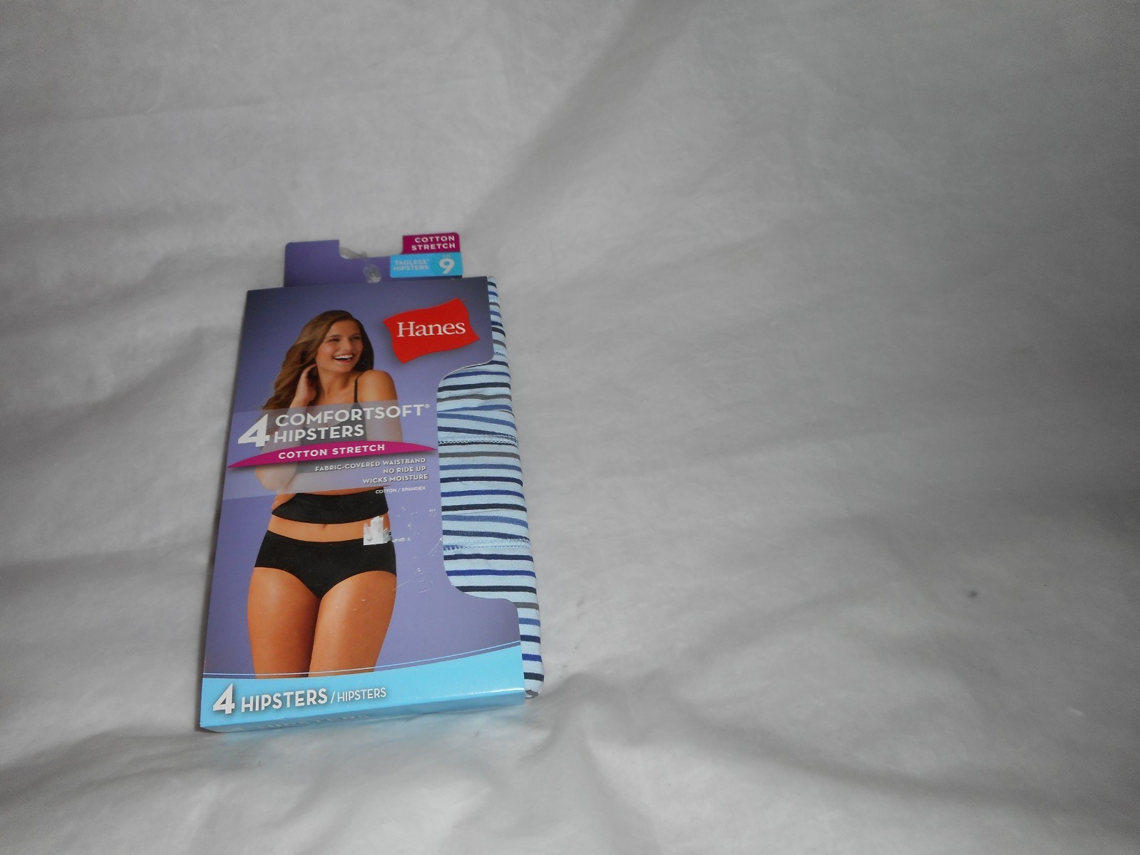 Hanes 4 Pack Comfortsoft Blue Stripe Multicolor Women Hipster Panty 7/Large & 9