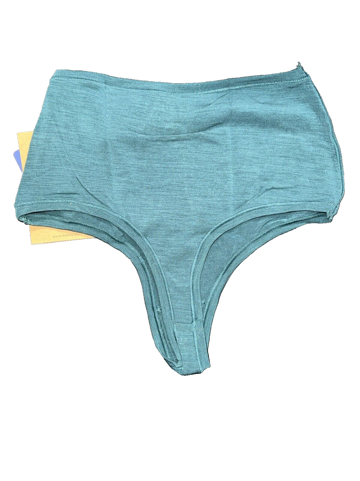 NEW Woolly Women’s High Waisted Thong, 95% Merino Wool, Teal, Small