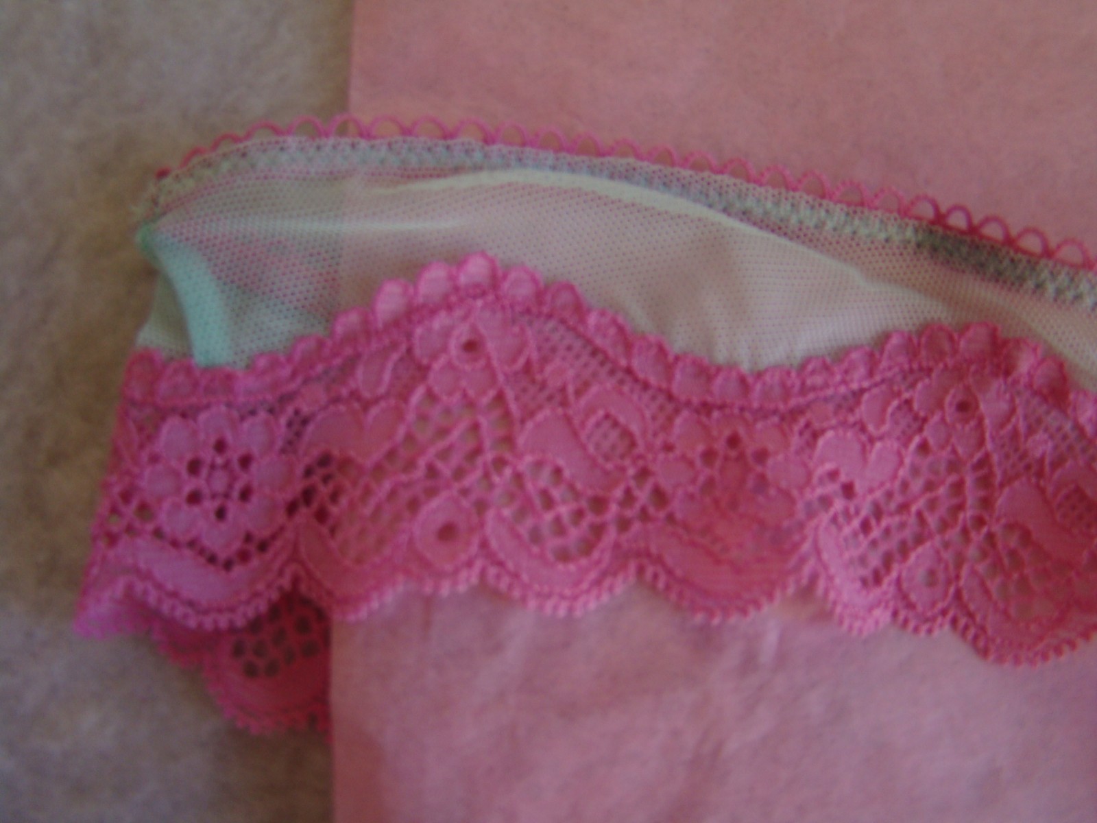New Victoria’s Secret Tease Green Mesh Pink Floral Lace High Leg Thong Panty
