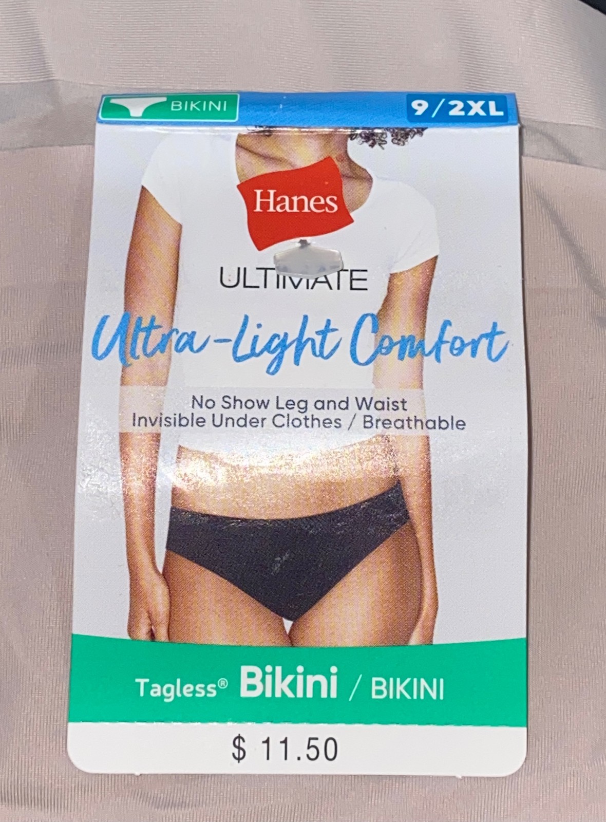HANES Ultra Light Weight Comfort Gloss Mink Bikini Panty Underwear Women M 6 L 7
