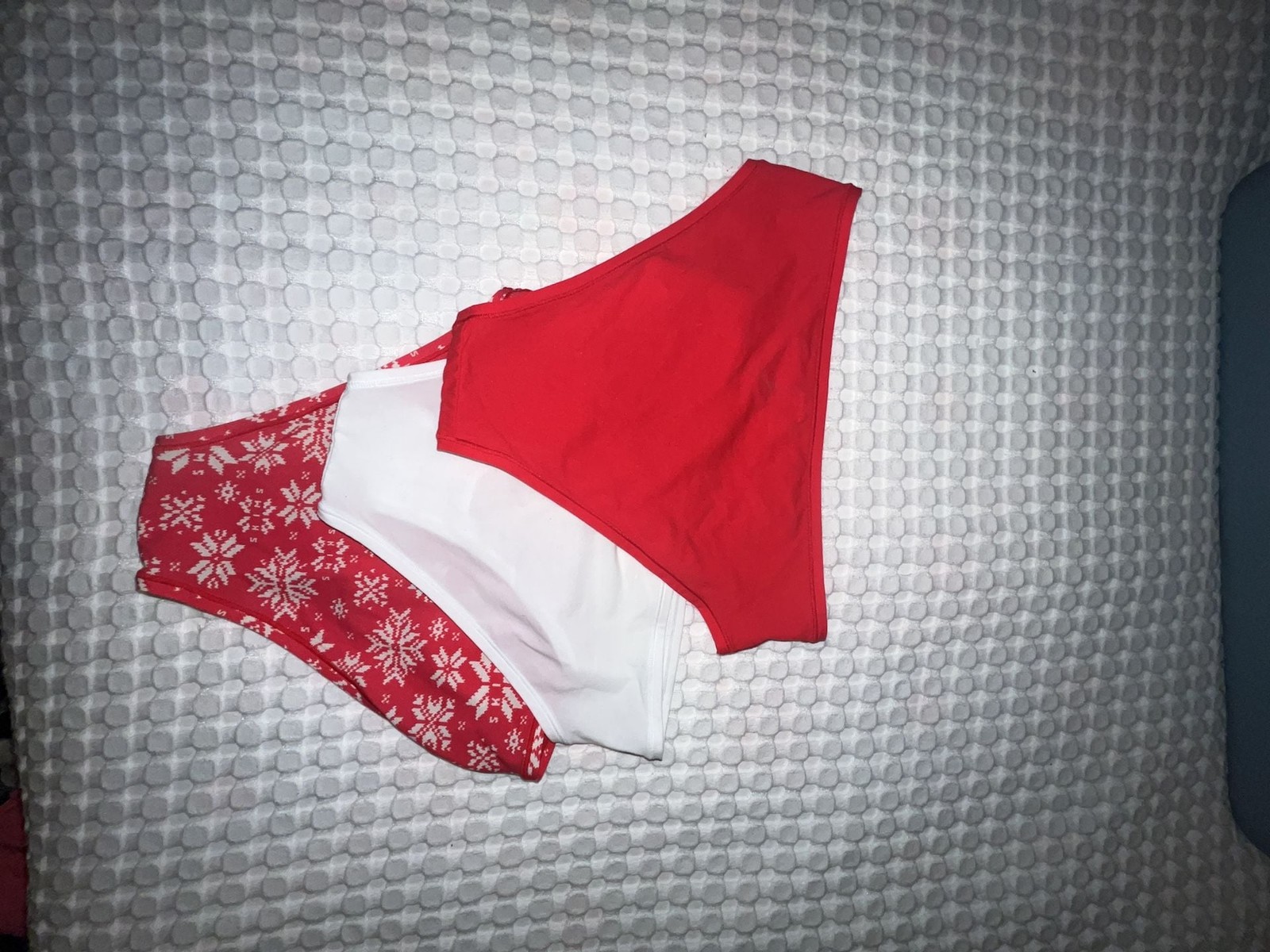 SKIMS Holiday Snowflake Print Seamless Mid-Waist Briefs, 3-Pack