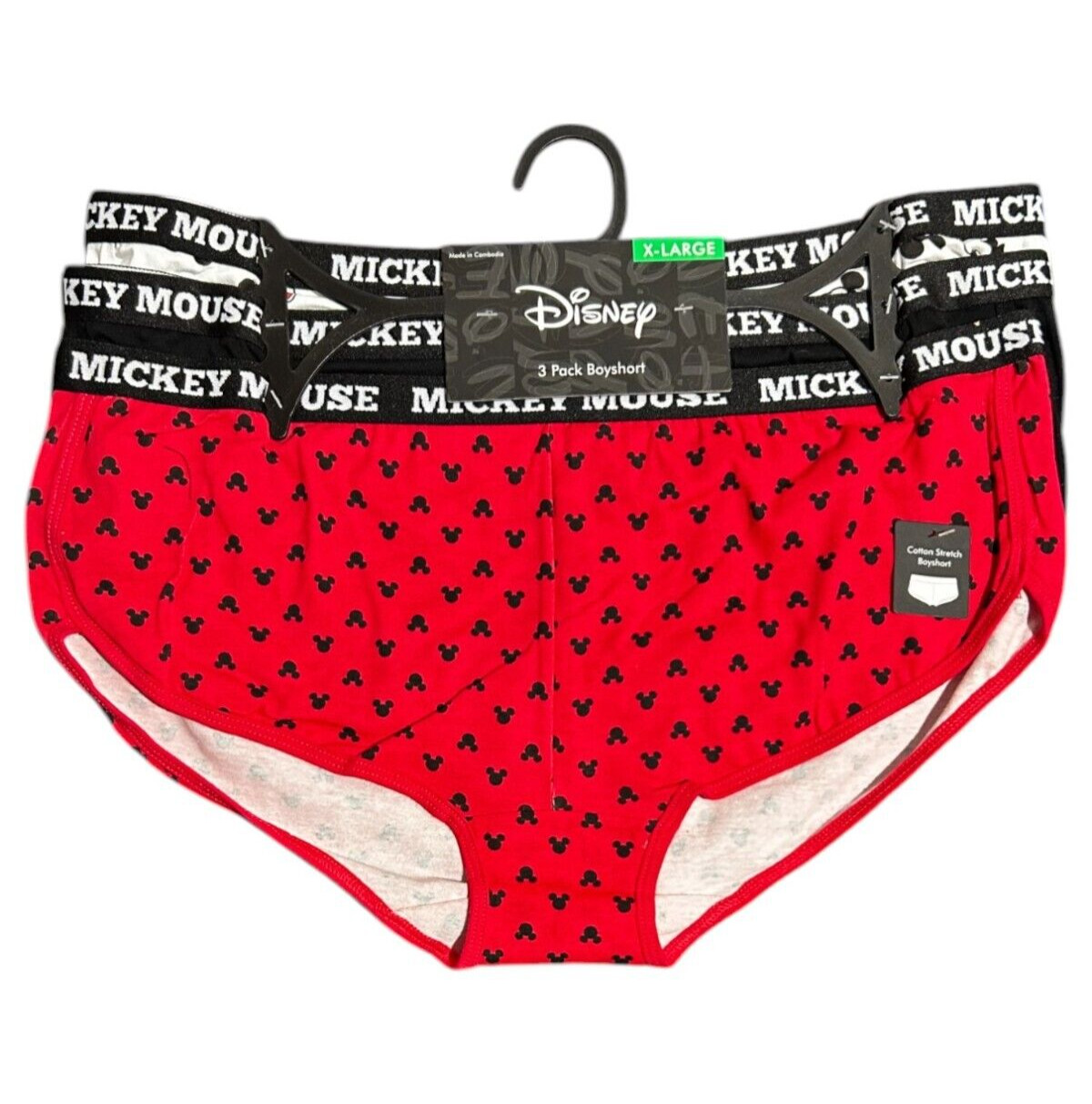 Mickey Mouse 3 Pack Boyshort XL
