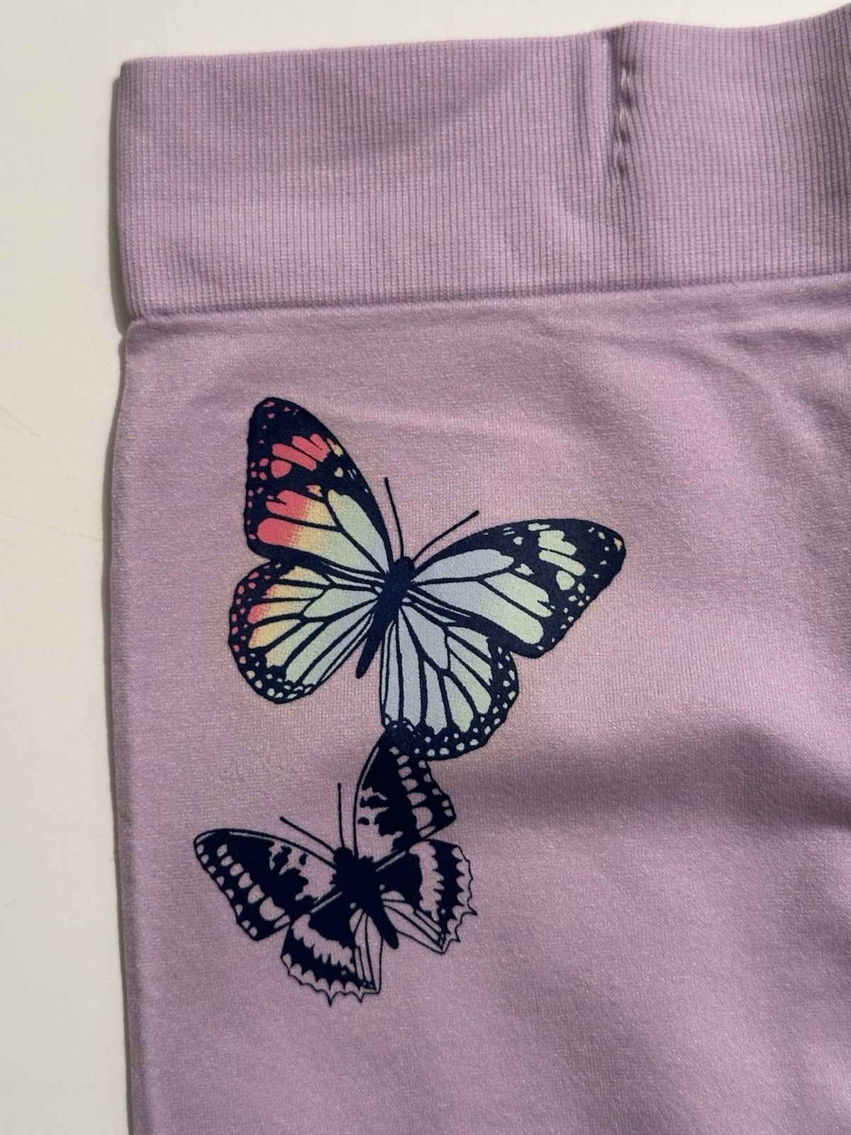 No Boundaries Underwear Women’s XXL 19 Seamless Boy Shorts Purple Butterfly