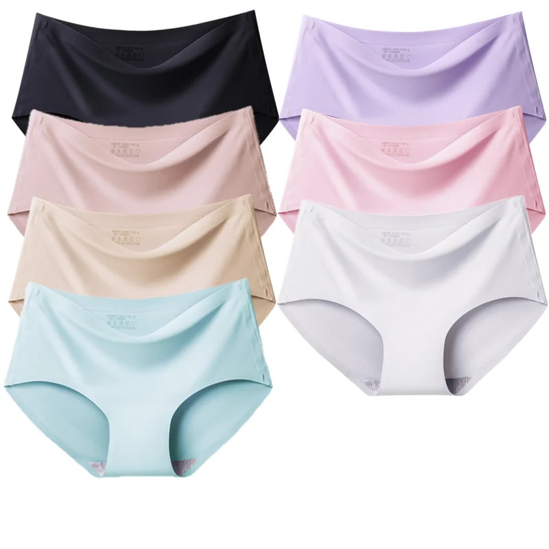 Seamless Brief Panties Mid Rise Soft Breathable Stretch Underwear 7PCS Set