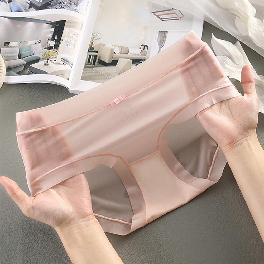 For Daily Life Ice Silk Briefs Ultra-thin Briefs 90% Nylon 10% Spandex