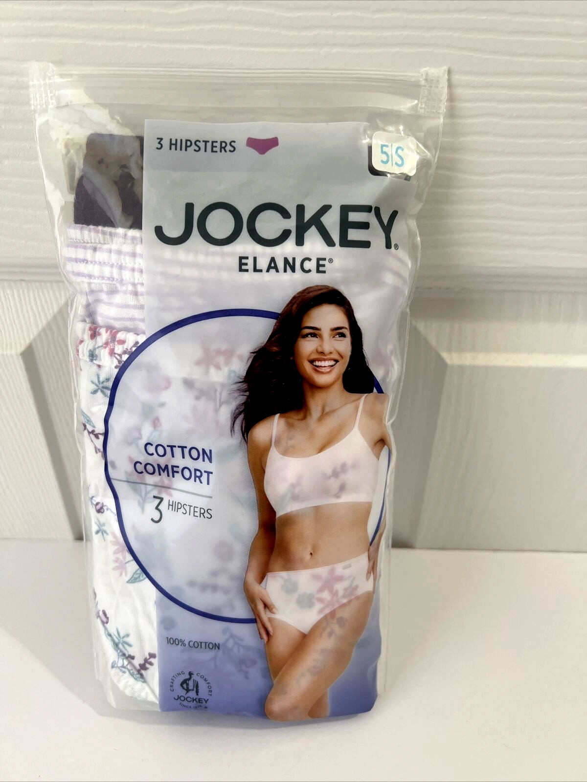 NEW Jockey Elance Womens 3 Pairs Hipsters Panties Size 5/S Multi-Color 1488