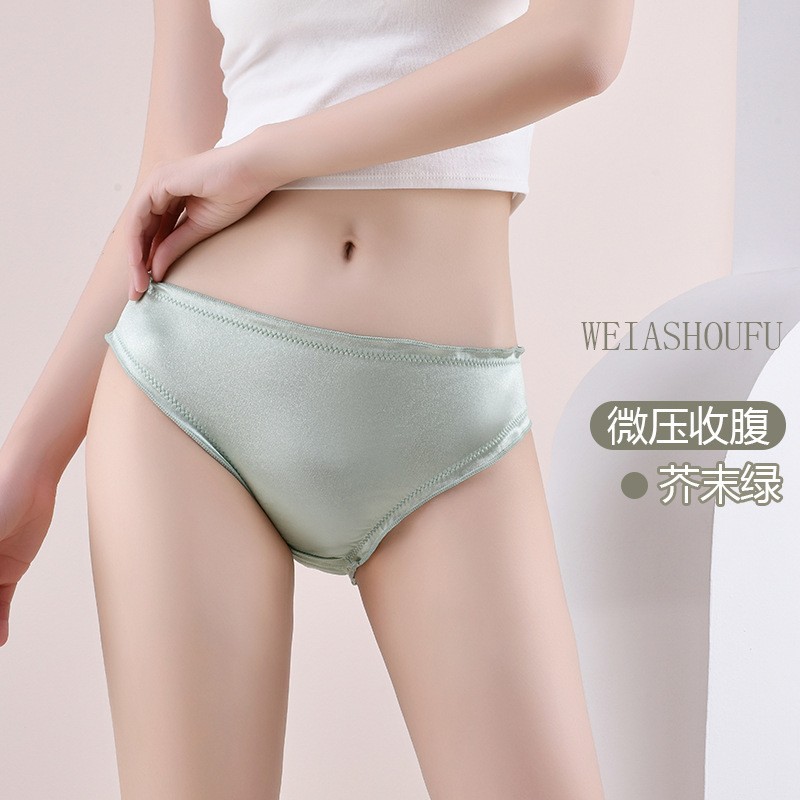 S-XL 3 Pcs Lot Womens Sexy String Satin Bikinis Panties Silky Briefs Underwear