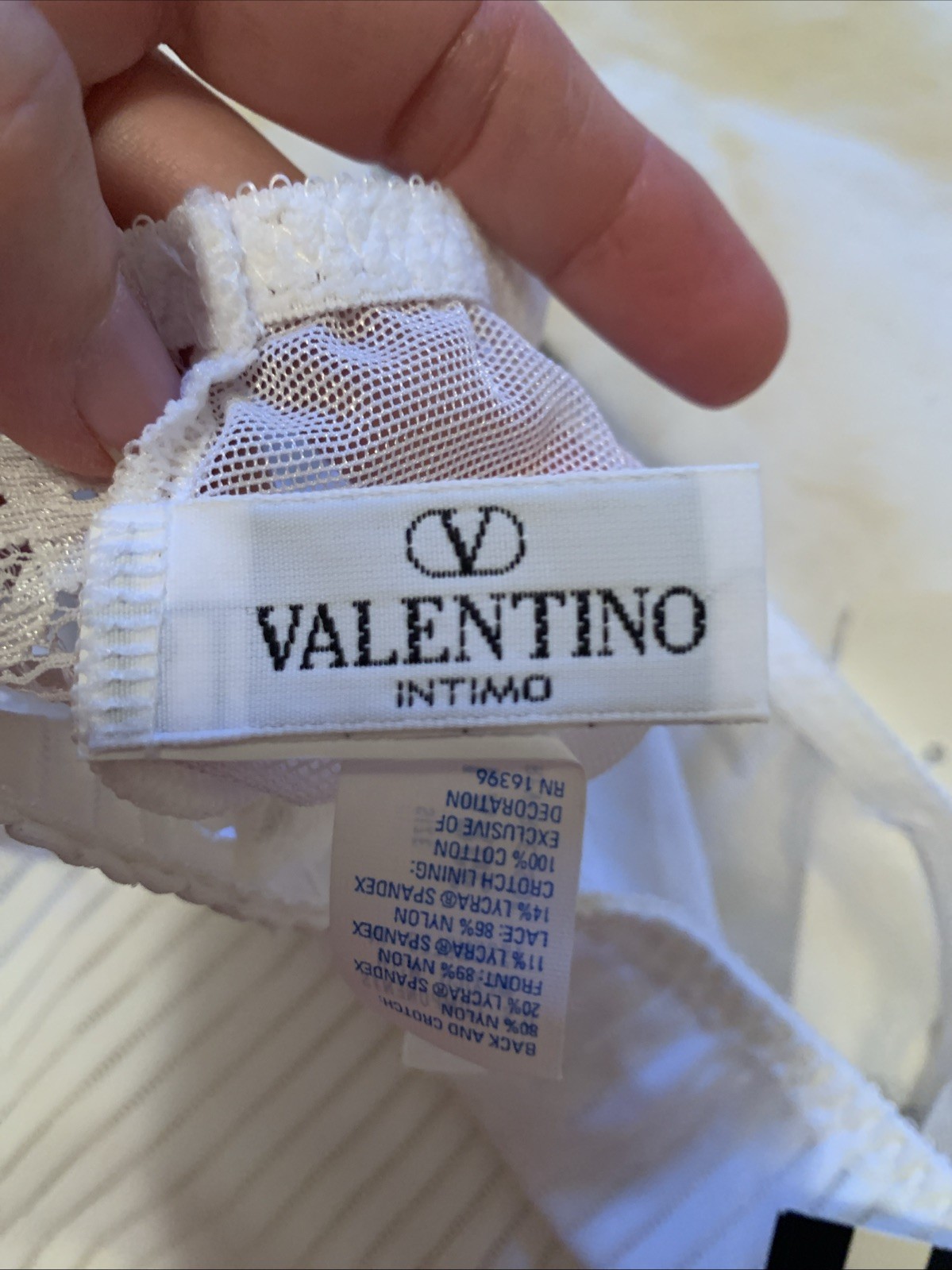 Valentino Intimo White Lace Sides Sheer Back Panties L NWT ? Vintage High Waist