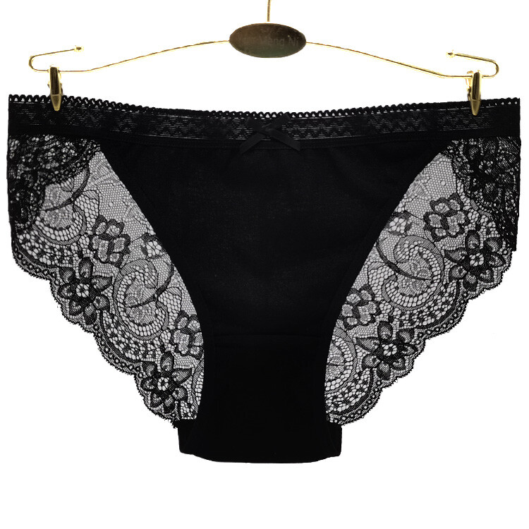 Women’s Cotton Bikini Briefs Knickers Lace High Leg Panties Crotch Gusset XS S M
