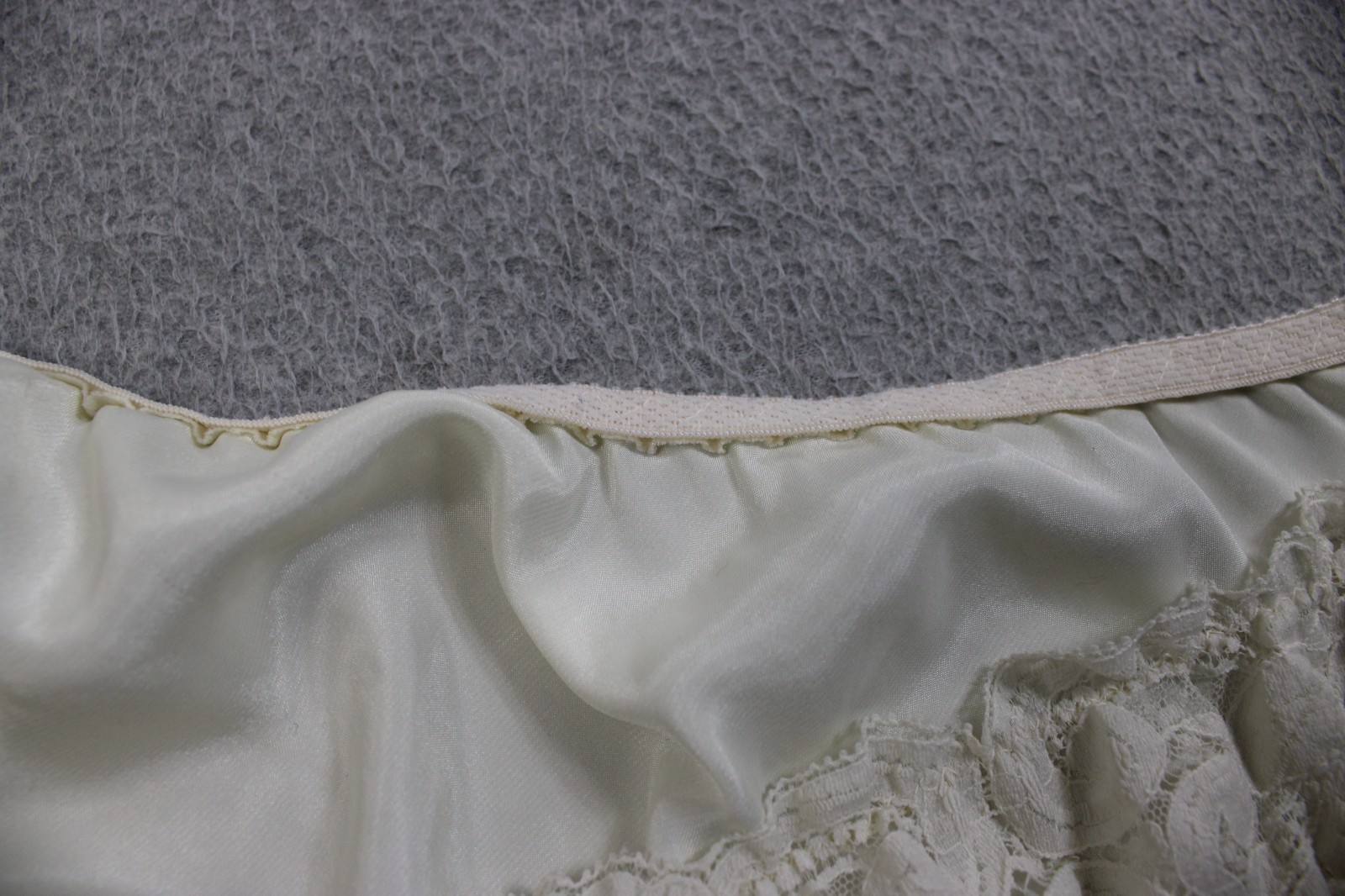 Vintage Pastries Panties Women Large White Satin Lace Bikini Sheer Made In USA