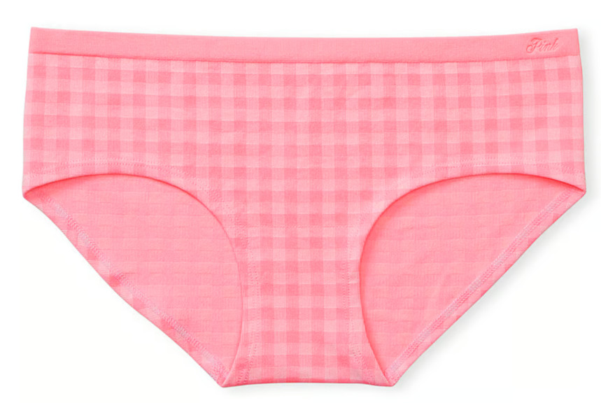 XXL Pink Gingham Jacquard Seamless Victorias Secret PINK Hipster Hiphugger Panty