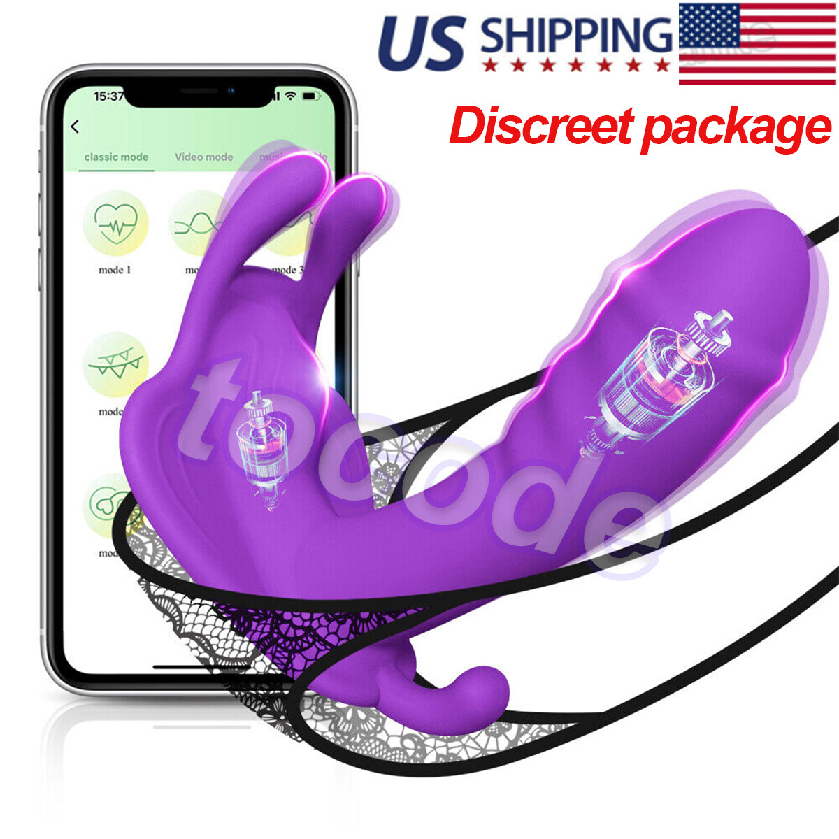 Butterfly Vibrating Women Panties Massager Wireless APP Control Waterproof