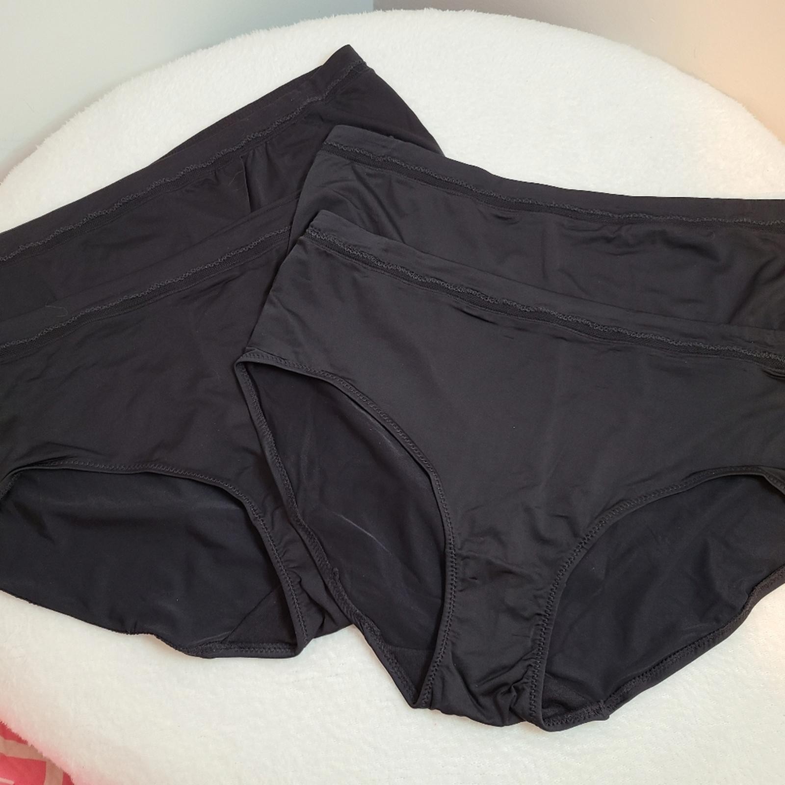 2pk Bali Silky Stretch Nylon Classic Hipster Panties Size Lg Black